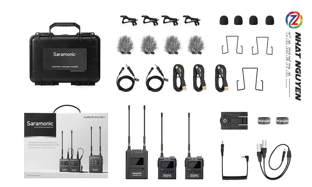 Micro quay phim không dây Saramonic UwMic9S Mini Kit 2 (TX9S Mini+TX9S Mini +RX9 Mini)- Bảo hành chính hãng
