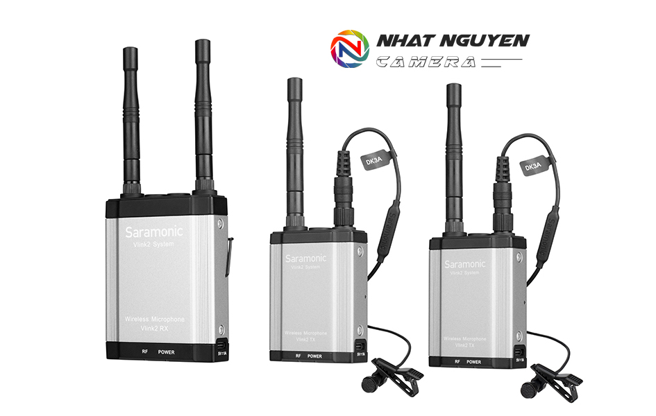 Bộ micro không dây Saramonic Vlink2 Kit 2 (TX+TX+RX) - Bảo hành chính hãng