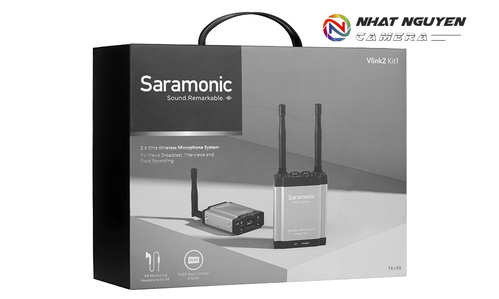 Bộ micro không dây Saramonic Vlink2 Kit 1 (TX+RX) - Bảo hành chính hãng