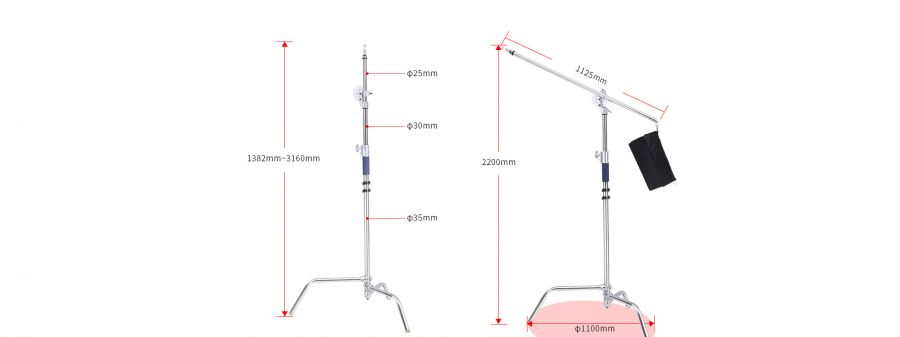 Chân CK4 C-stand 2 in 1_Chính hãng