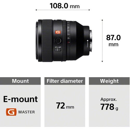 Ống kính Sony FE 50mm f/1.2 GM - Chính Hãng