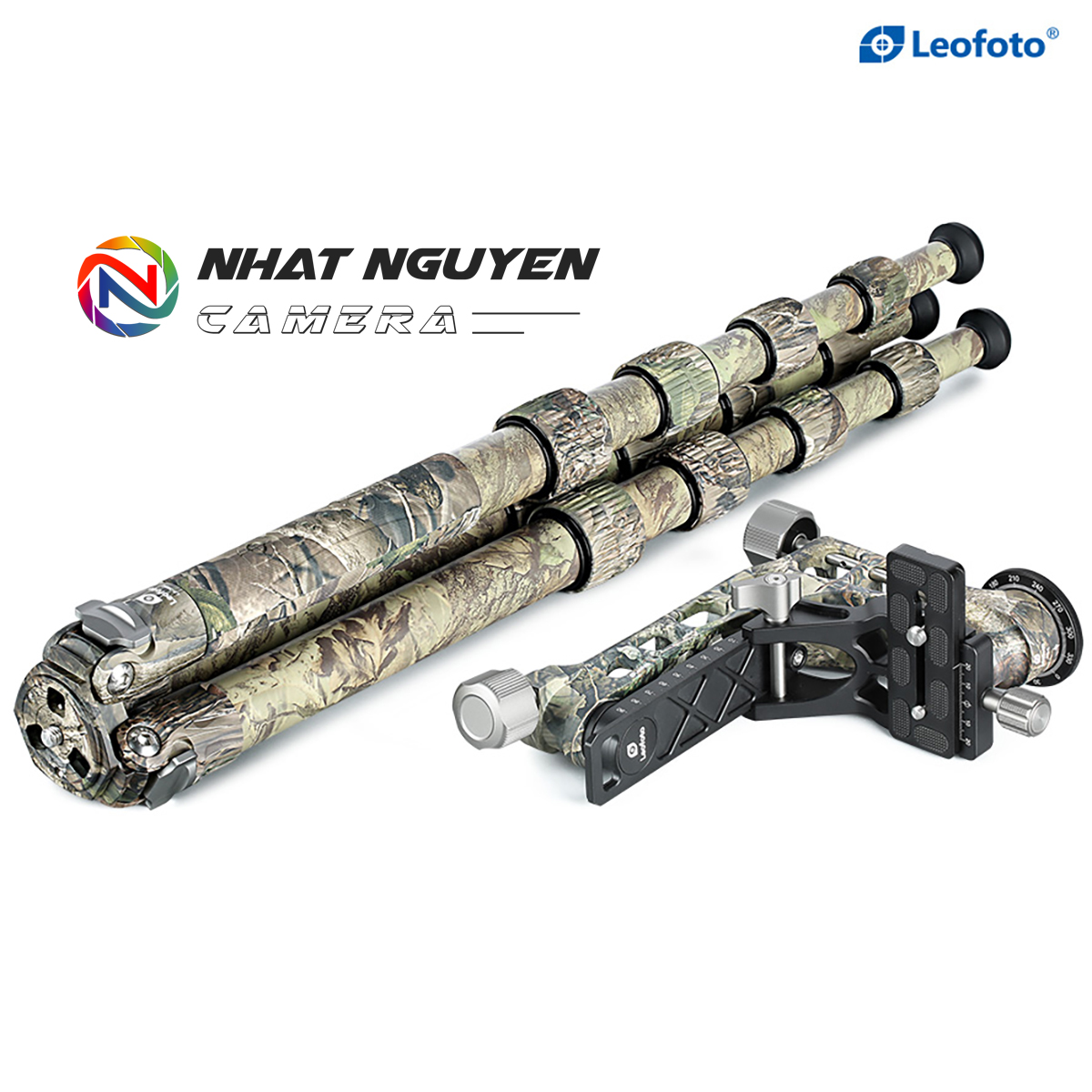 Tripod Leofoto LS-365C + đầu gimbal PG-1 Full Camo_Chính hãng