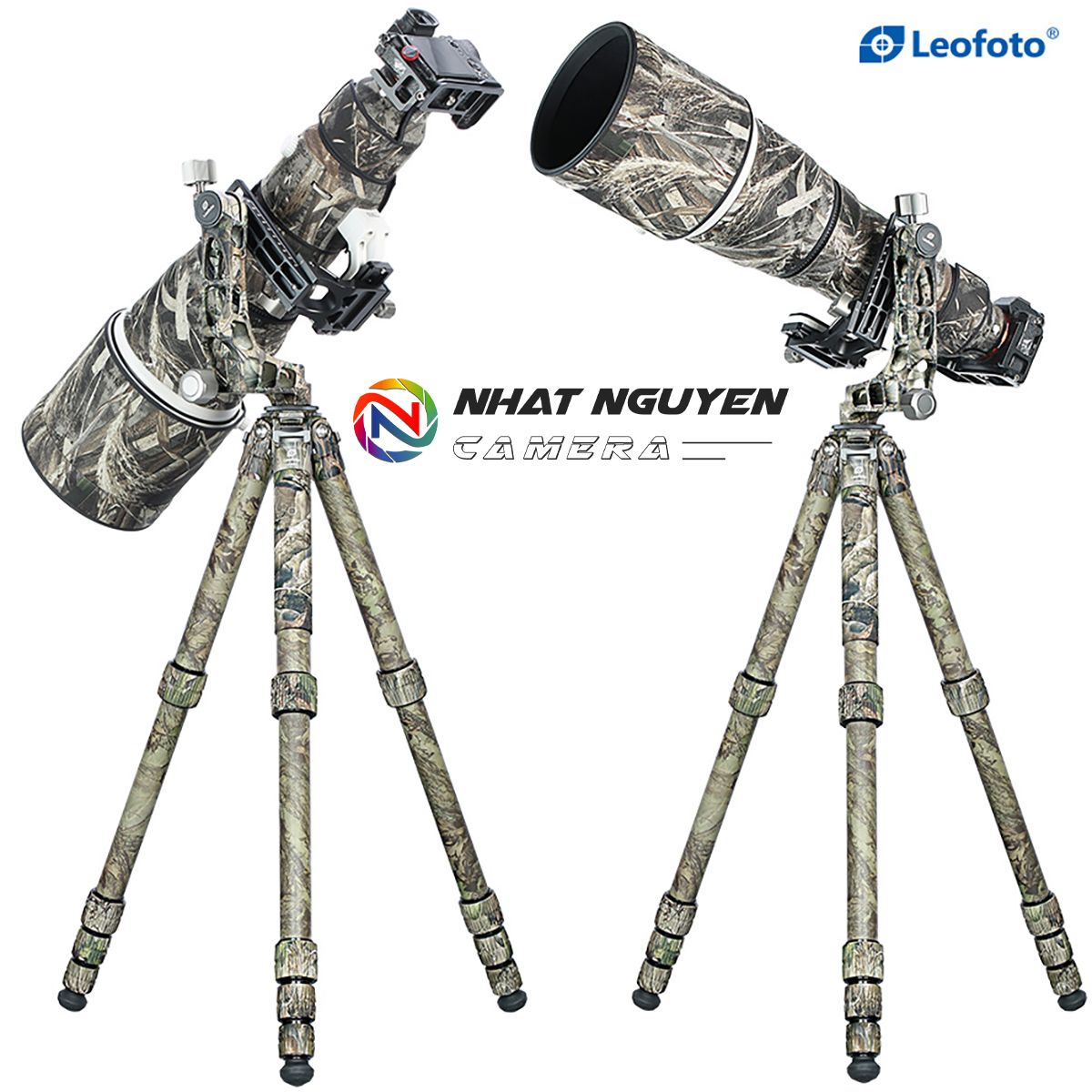 Tripod Leofoto LS-365C + đầu gimbal PG-1 Full Camo_Chính hãng