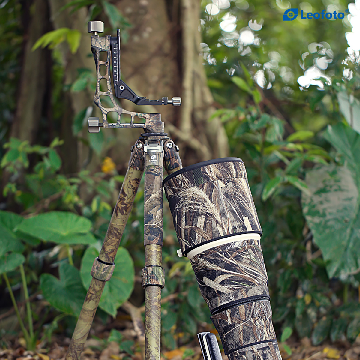 Tripod Leofoto LS-365C + đầu gimbal PG-1 Full Camo_Chính hãng