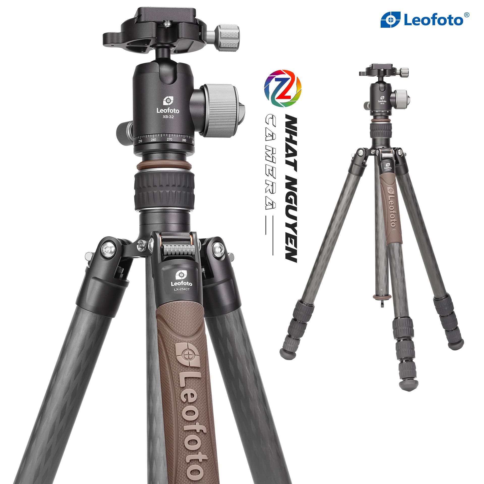 Chân tripod Leofoto LX-254CT + đầu ball XB-32_Chính hãng
