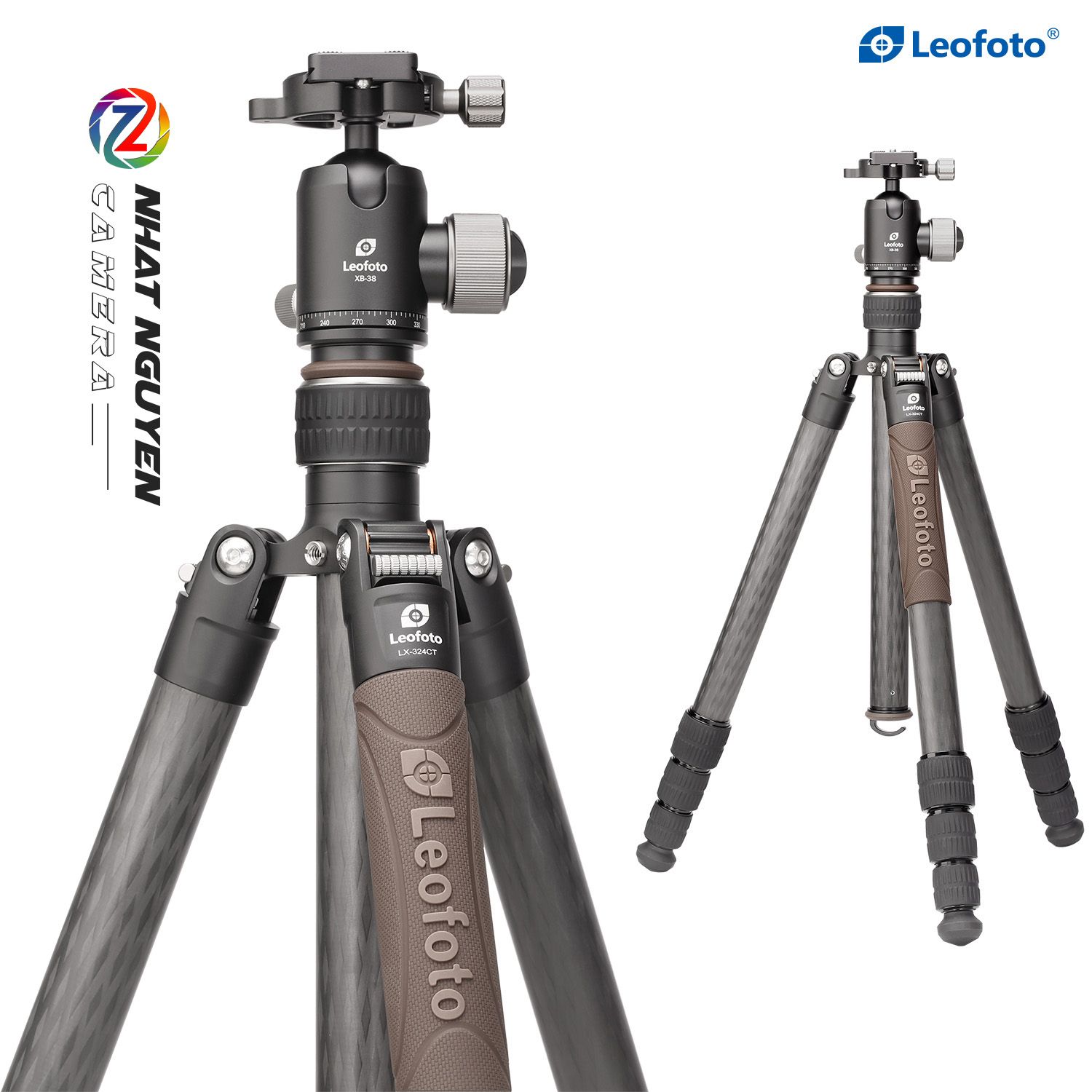 Chân tripod Leofoto LX-324CT + đầu ball XB-38 _Chính hãng