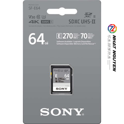 Thẻ Nhớ SDXC Sony 64GB 270MB/70MB/S (SF-E64/T2)