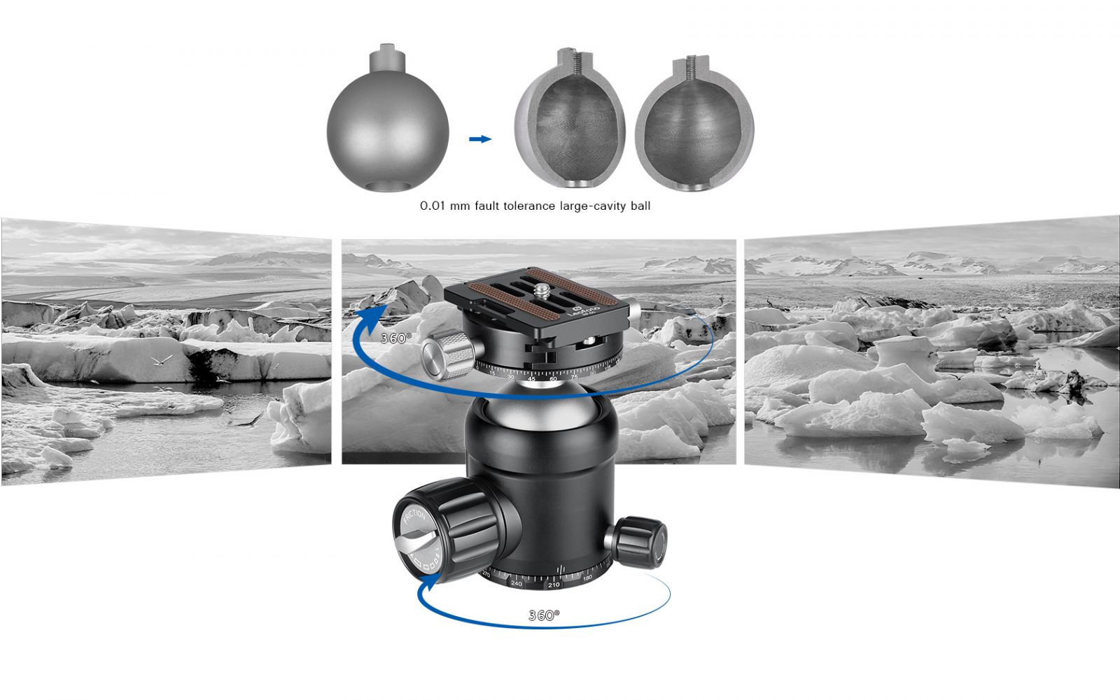 Đầu ball Leofoto NB-46 + plate NB-60_Chính hãng