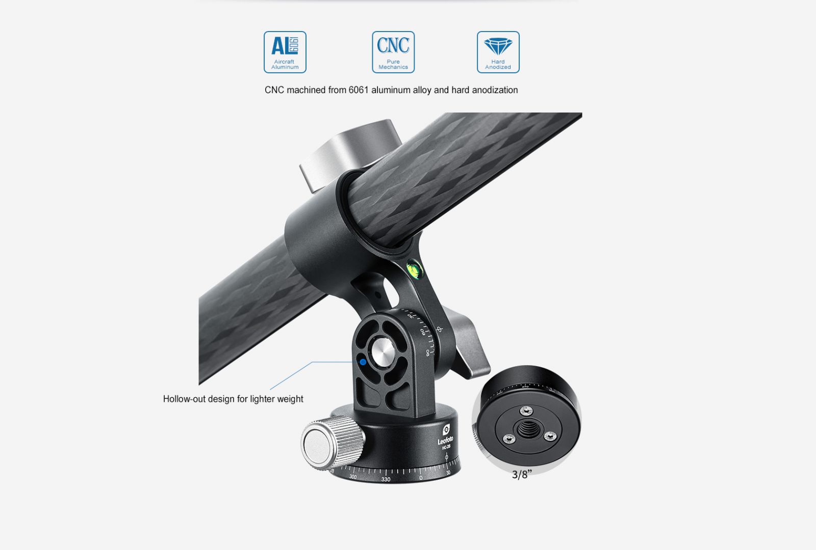 Trục ngang đa chiều Leofoto HC-28_Chính hãng