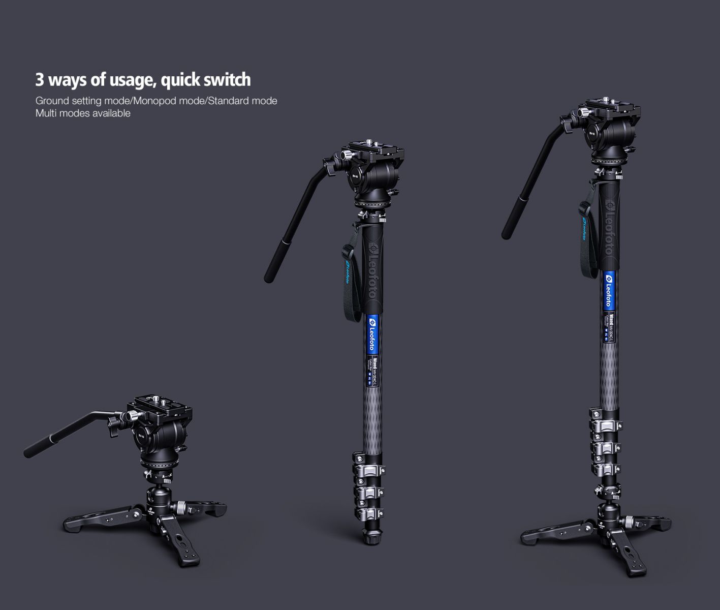 Chân monopod Leofoto MV-324CL + đầu quay BV-10_Chính hãng