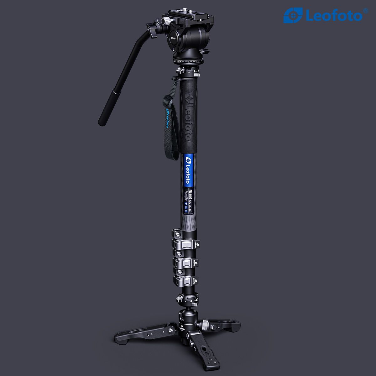 Chân monopod Leofoto MV-324C + đầu quay BV-10_Chính hãng