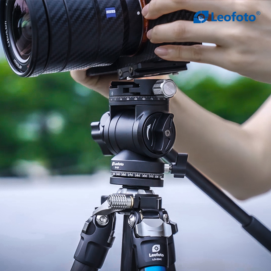 Chân tripod Leofoto LO-224C + đầu quay BV-1R _Chính hãng