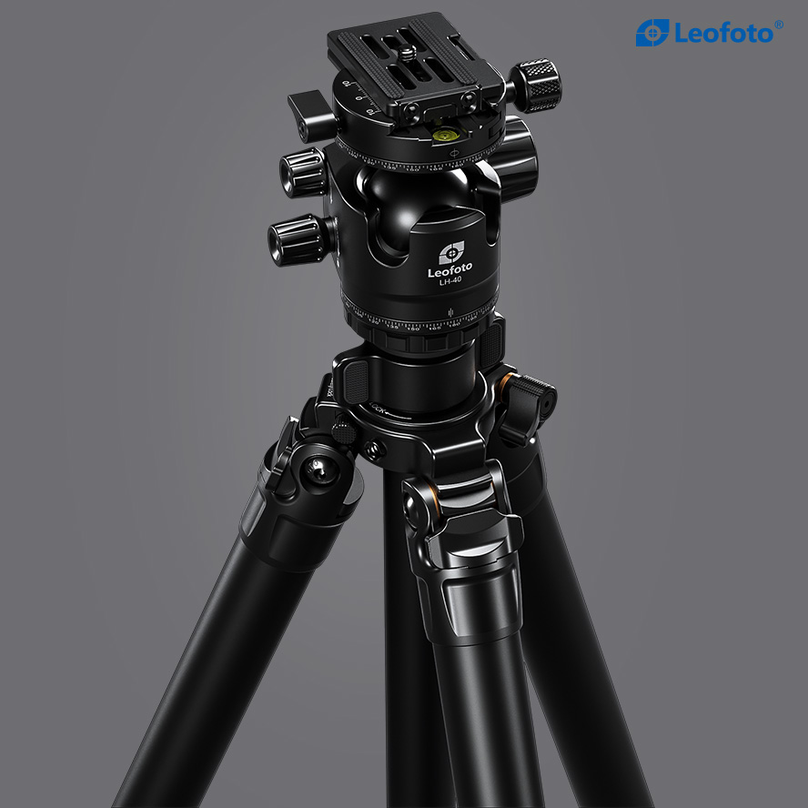 Chân tripod Leofoto LG-324C + đầu ball LH-40R ( Đen) _Chính hãng