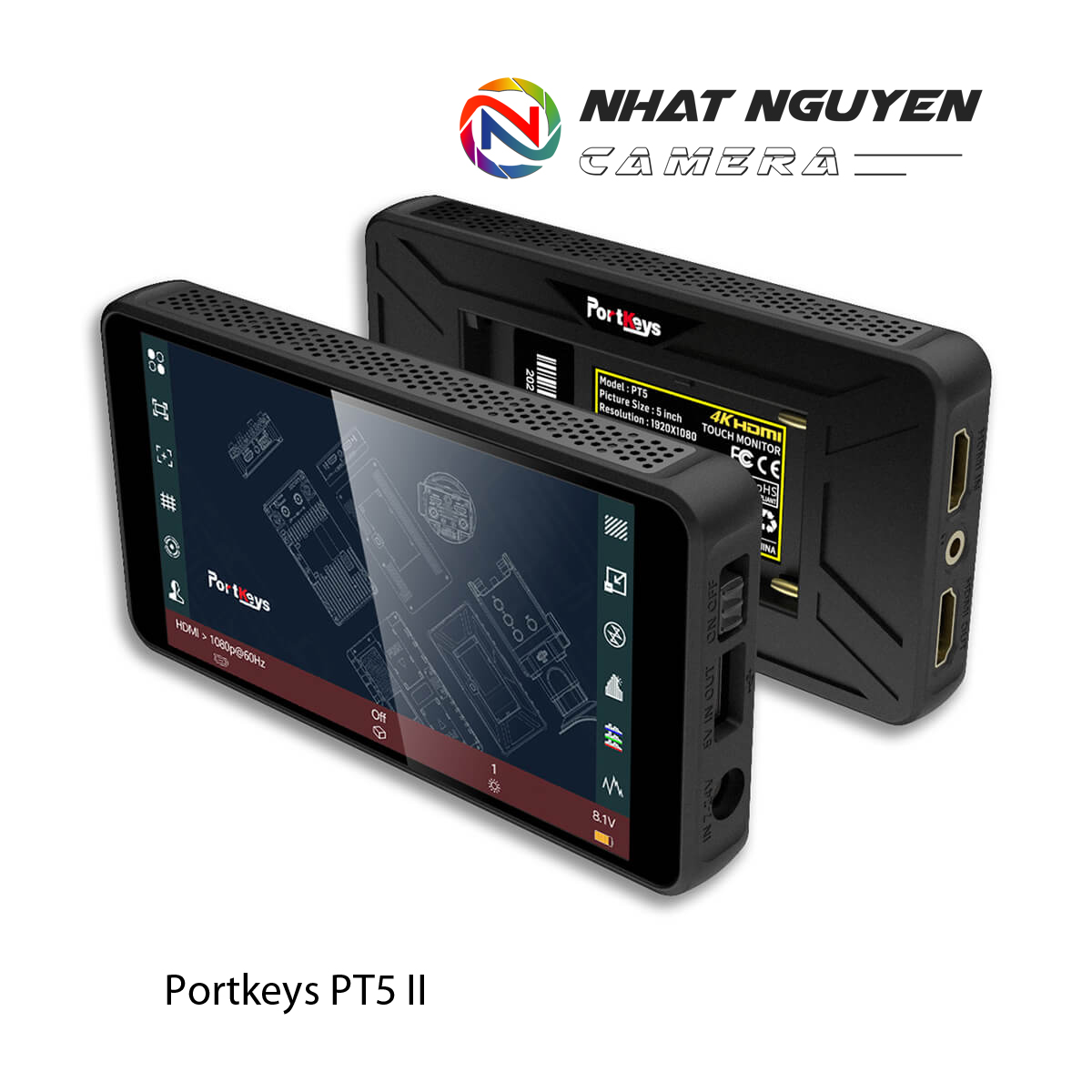 Màn hình PORTKEYS PT5 II 5" 4K HDMI Touchscreen 3D LUT Support - Bảo hành 12 tháng