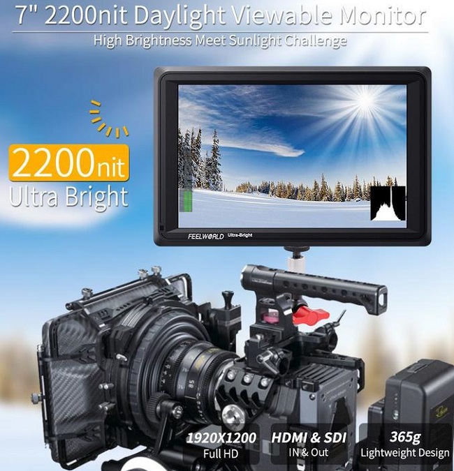 Màn hình FeelWorld 7" FW279S  4K Ultra-Bright Monitor with Loop-Through HDMI and 3G-SDI