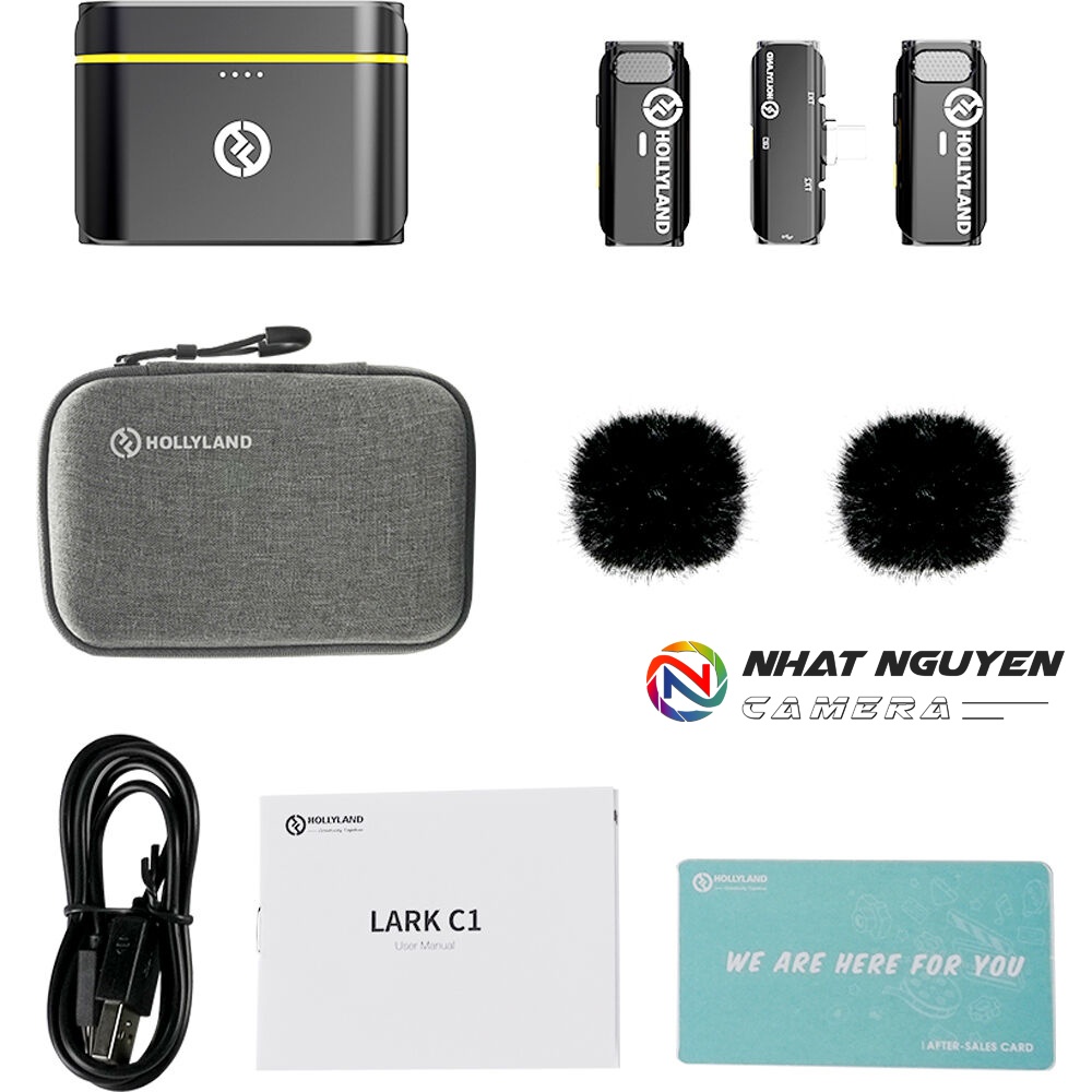 Hollyland LARK C1 DUO 2-Person Wireless Microphone cho Android - cổng USB-C