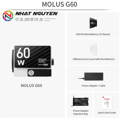 Zhiyun MOLUS G60 Bi-Color Mini/Pocket COB Monolight