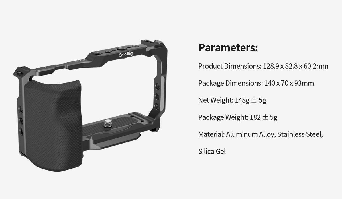 SMALLRIG Camera Cage with Grip for Sony ZV-E10 - 3538B