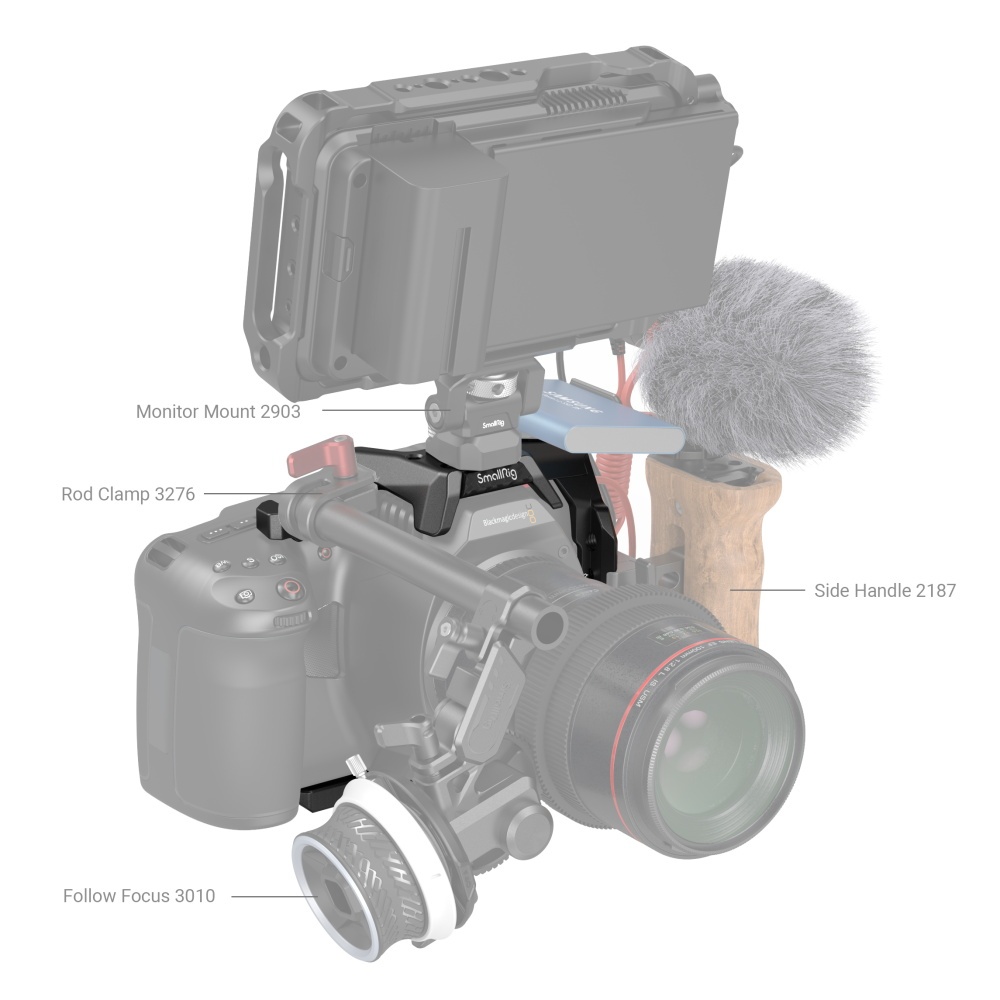SmallRig Camera Half Cage for BMPCC 6K Pro 6K Pro / 6K G2 - 3665