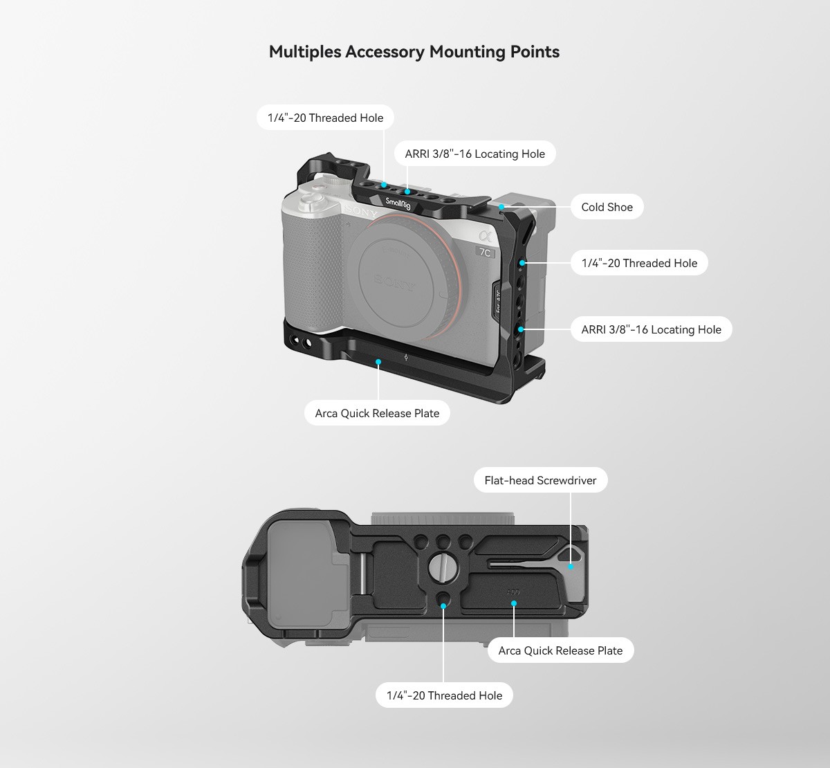 SMALLRIG Camera Cage for Sony A7C - 3081B