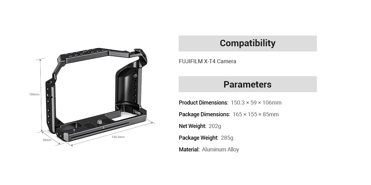 SMALLRIG Cage for FUJIFILM X-T4 Camera CCF2808