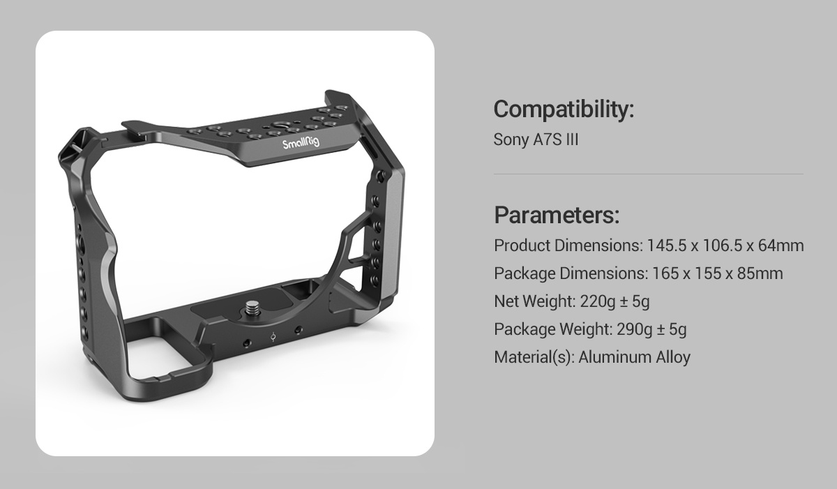 SmallRig Camera Cage for Sony Alpha 7S III A7S III A7S3 2999