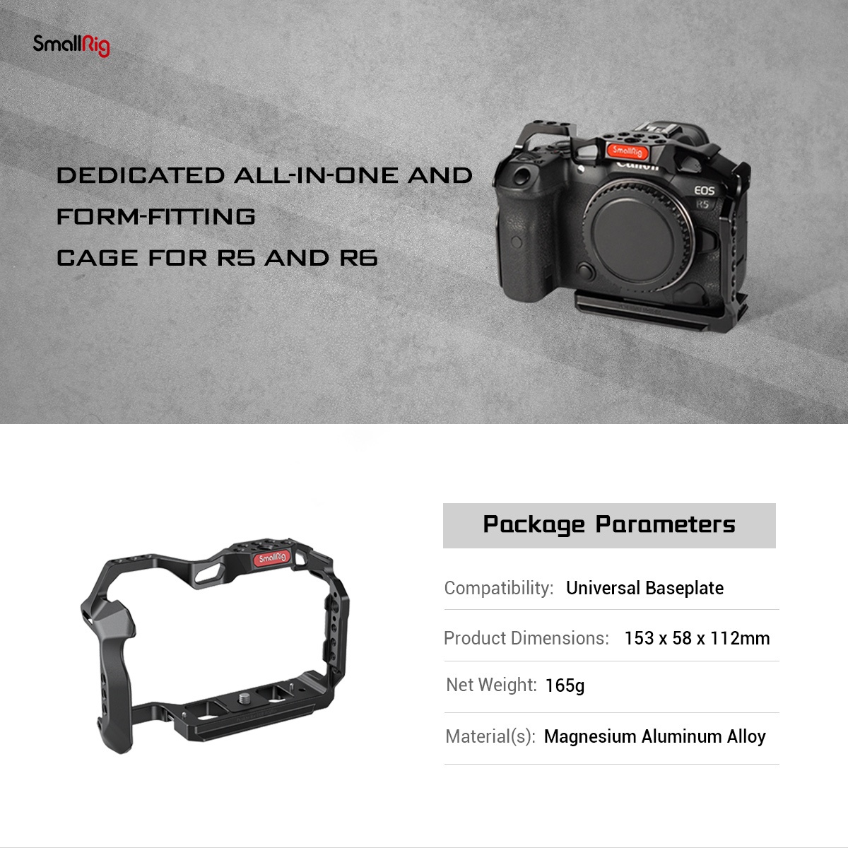 SmallRig Full Camera Cage for R5 & R6 &R5 C (New version) 2982B