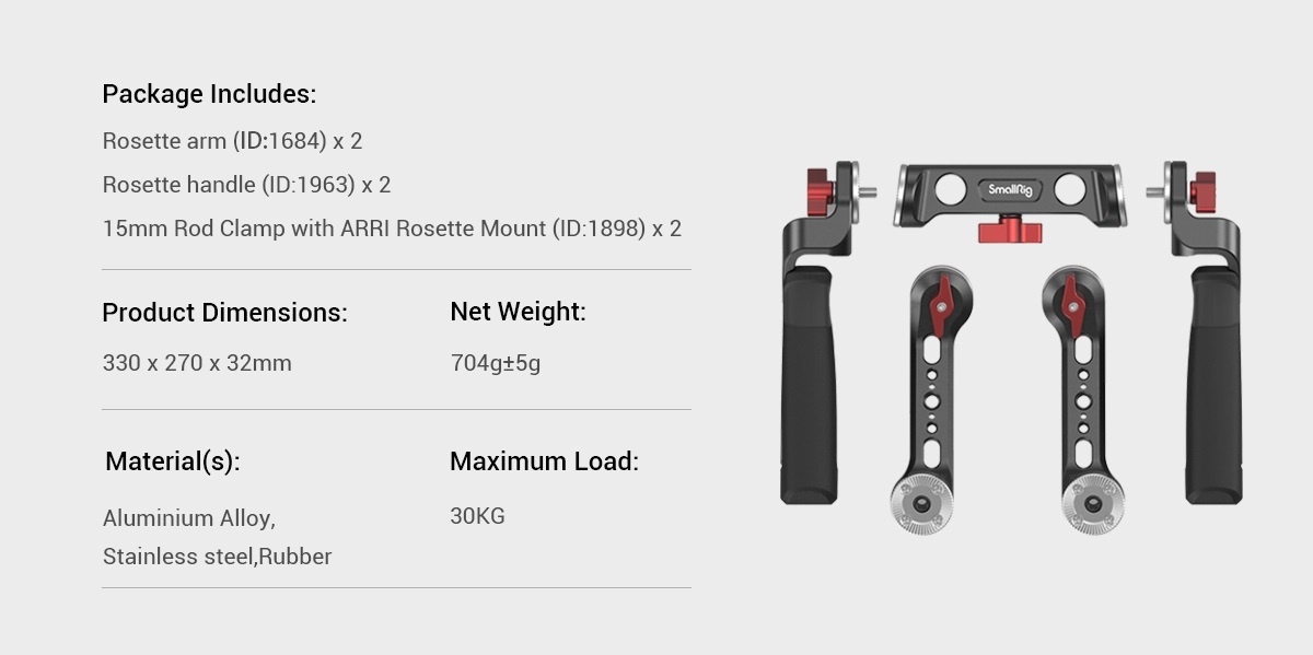 Samll Rig Handle SmallRig Shoulder Rig Handle Kit 2002F