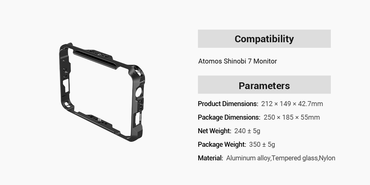 SmallRig Atomos Shinobi 7 Cage (Kit) 3456