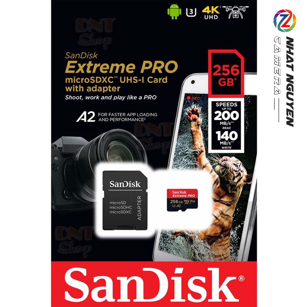 Thẻ Nhớ MicroSDXC SanDisk Extreme Pro V30 A2 256GB 200MB/s SDSQXCD-256G