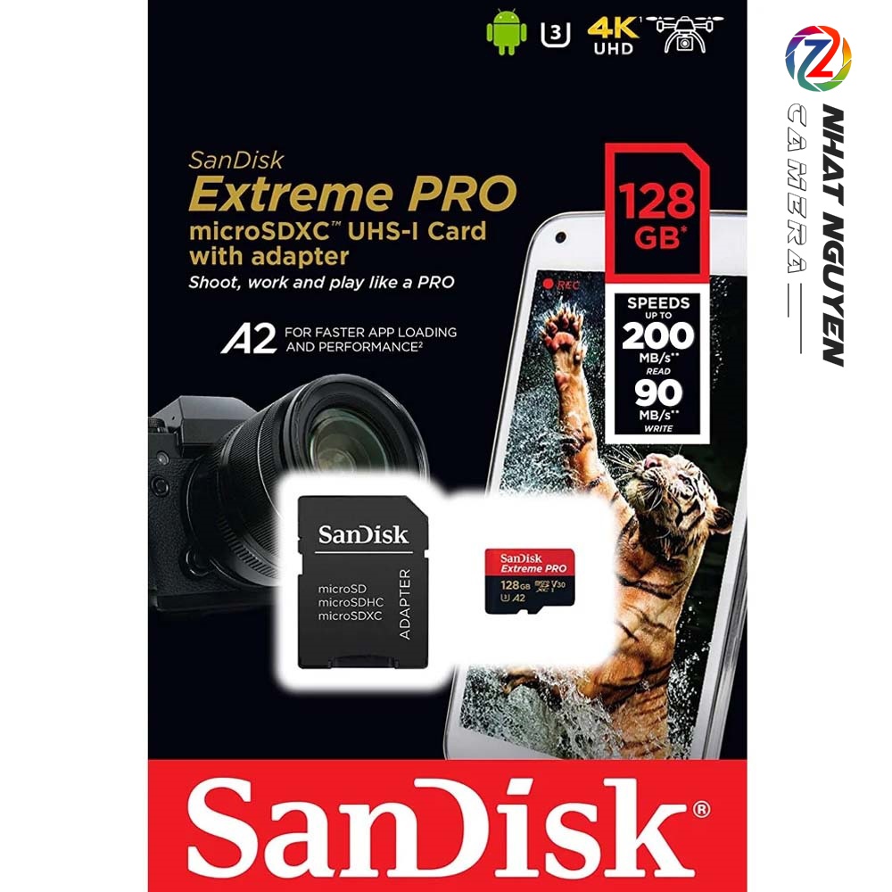 Thẻ Nhớ MicroSDXC SanDisk Extreme Pro V30 A2 128GB 200MB/s SDSQXCD-128G