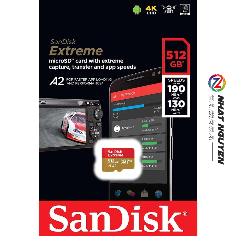 Thẻ nhớ MicroSD Sandisk Extreme 512GB 190MB