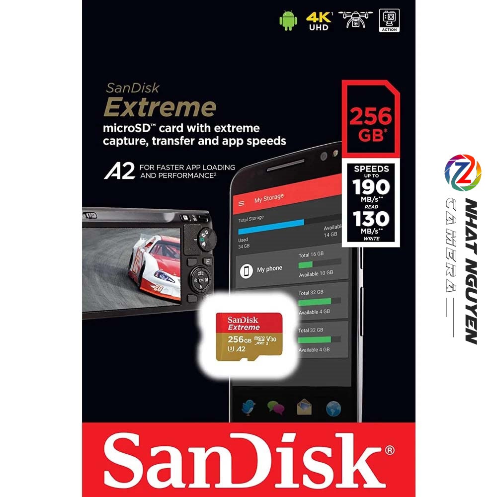 Thẻ nhớ MicroSD Sandisk Extreme 256GB 190MB