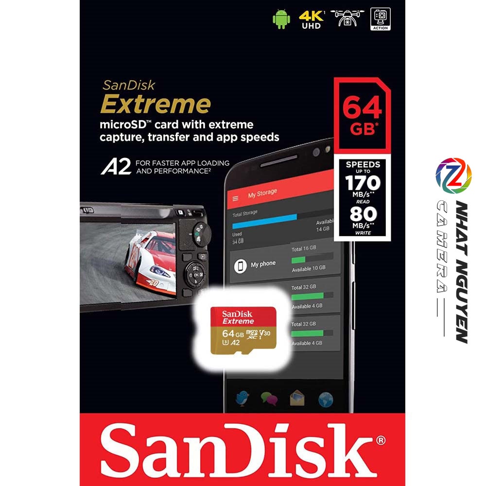 Thẻ nhớ MicroSD Sandisk Extreme 64GB 170MB