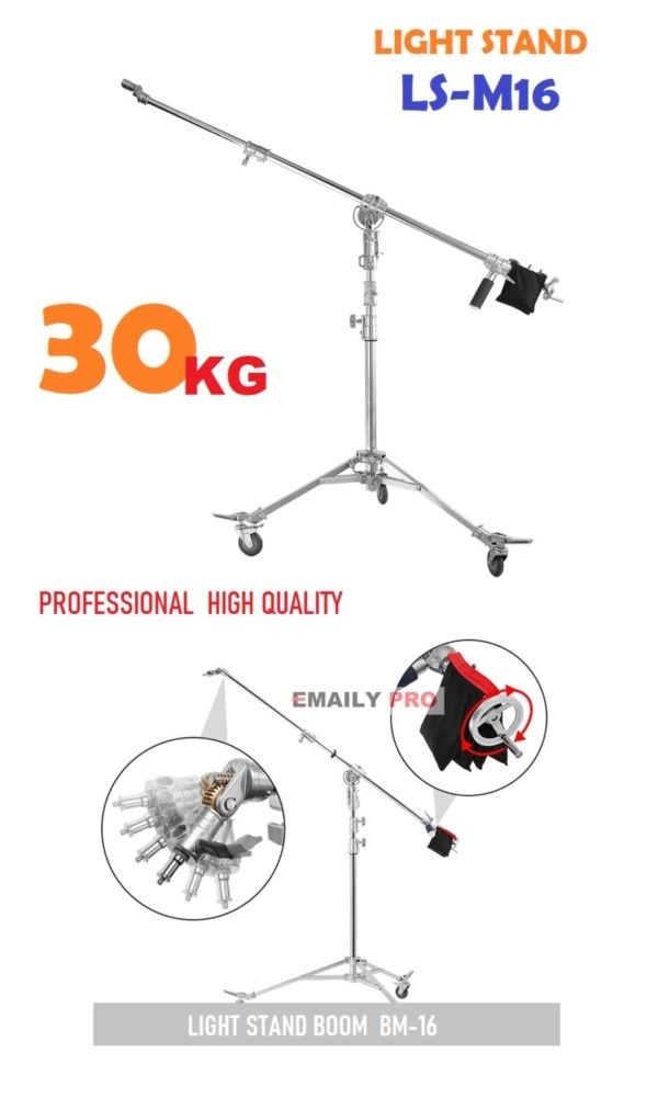 CHÂN INOX LIGHT STAND BOOM LS-M16 Pro Nicefoto