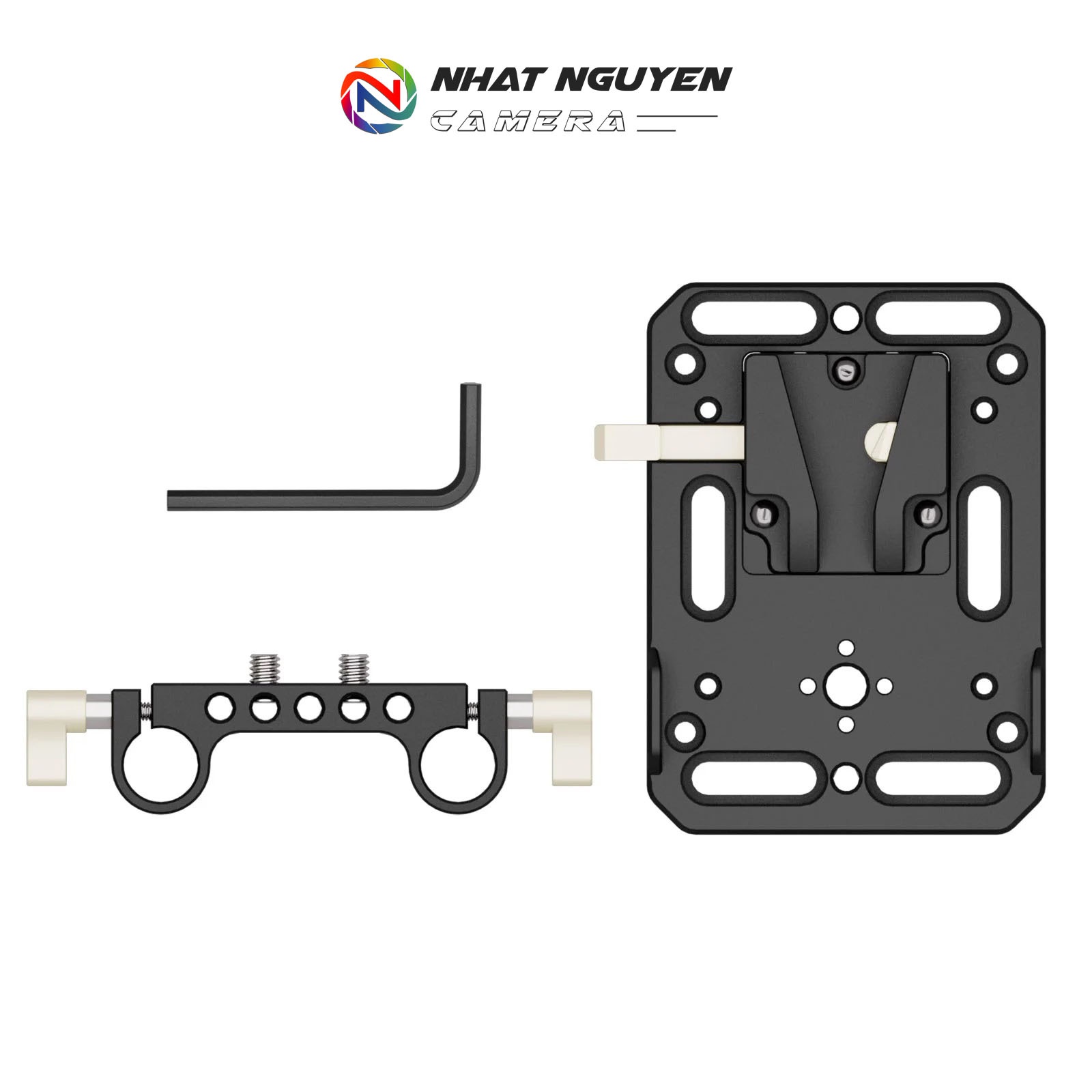 ZGCINE VR-Kit 1 V-Lock Mount Battery Plate with Dual 15mm Rod Clamp