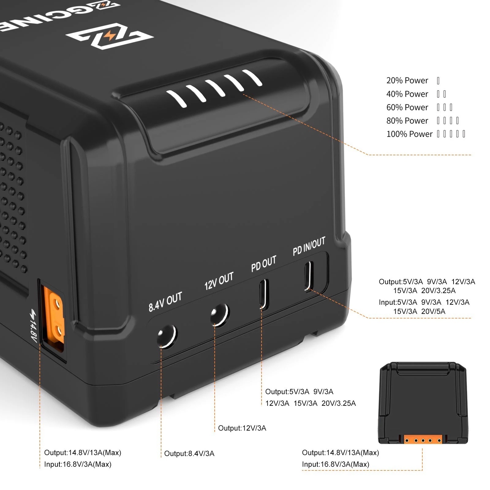 ZG-S200 V Mount Battery - Pin ZGCINE S200