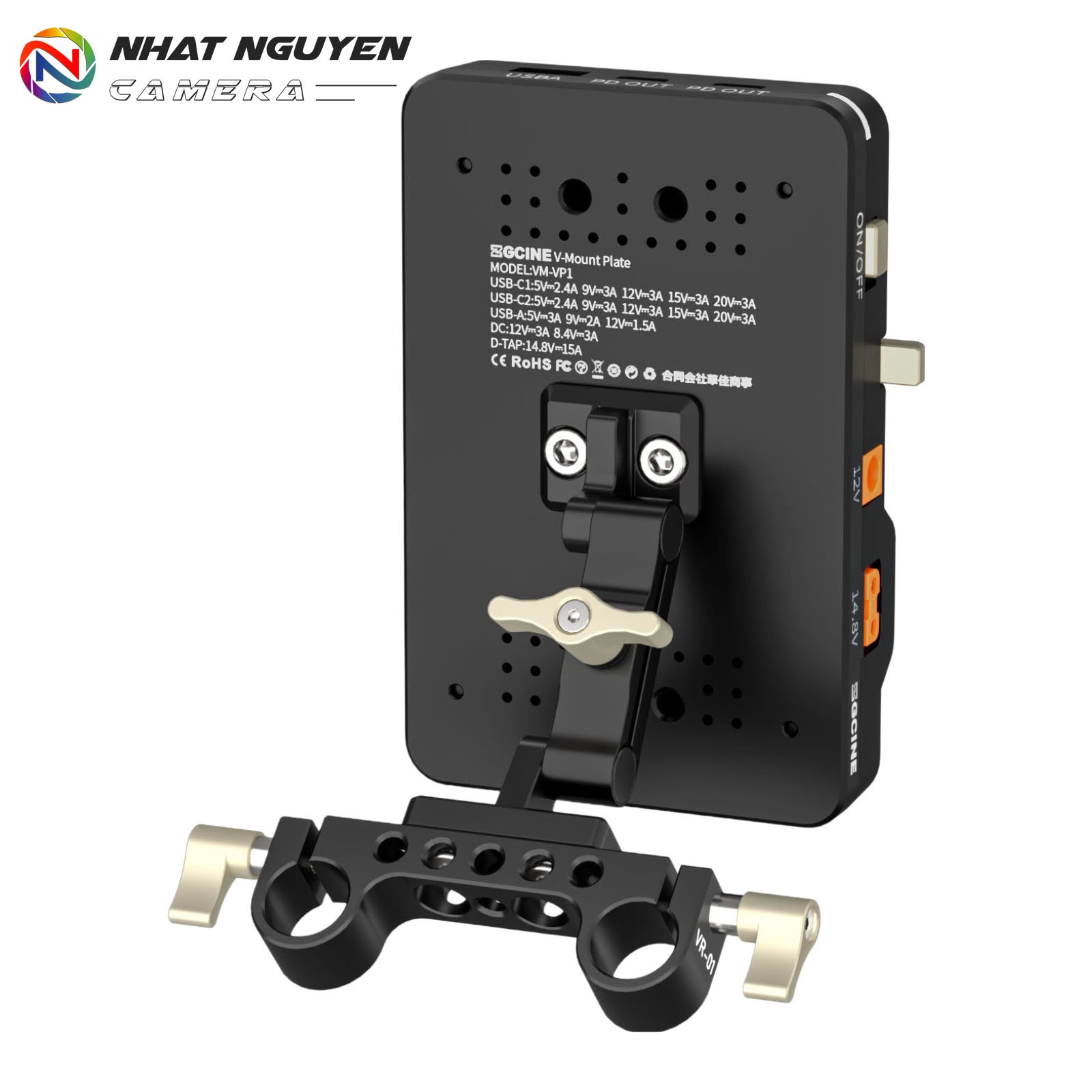 VM-VP1 Kit3 V Mount Battery Plate with Adjustable Arm - Tấm Gắn Pin ZGCINE