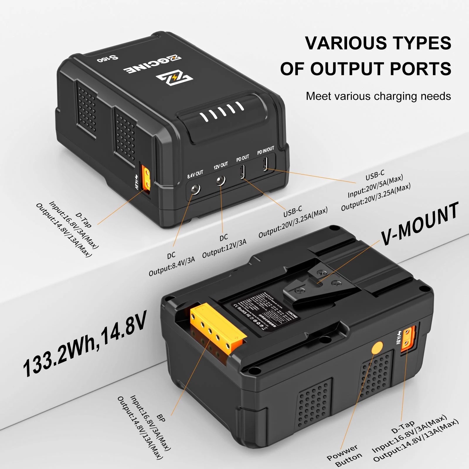 ZG-S150 V Mount Battery - Pin ZGCINE S150