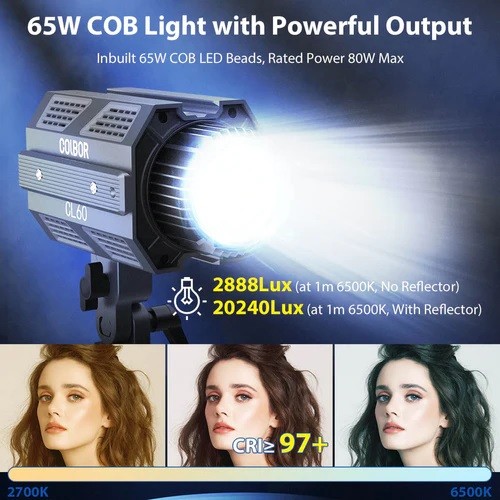 Đèn COLBOR CL60 65W Studio LED Video Light 2700K-6500K