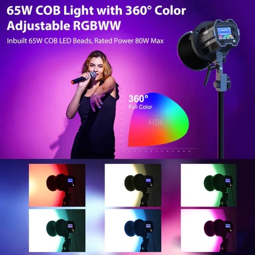 Đèn COLBOR CL60R COB Video Light - RGBWW65W Full Color 2700K-6500K Bowens Mount APP Control