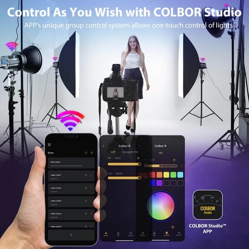 Đèn COLBOR CL60R COB Video Light - RGBWW65W Full Color 2700K-6500K Bowens Mount APP Control