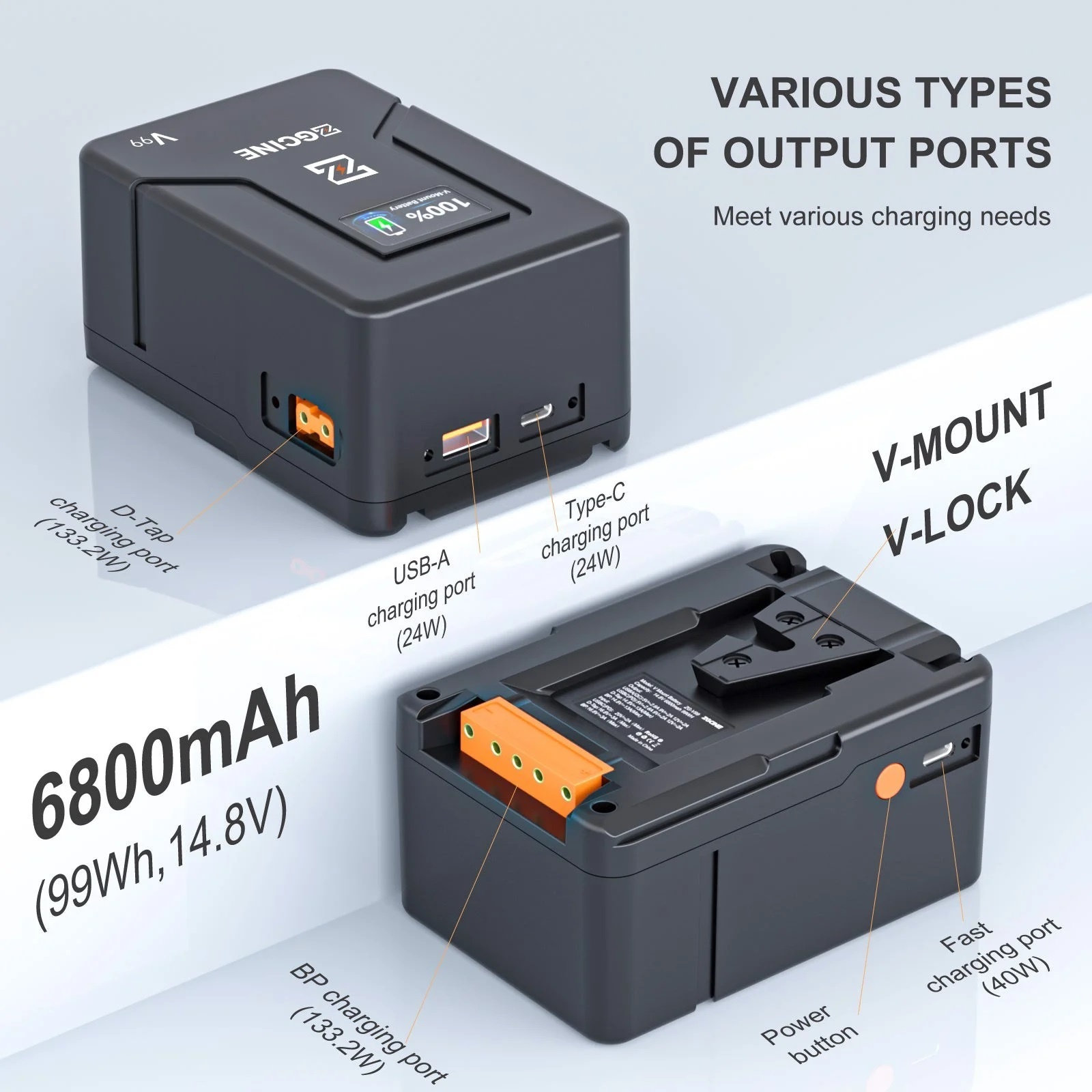 ZG-V99 V-MOUNT BATTERY 99Wh POCKET SIZE WITH PD FAST CHARGING - Pin ZGCINE V99