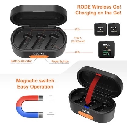 ZGCINE ZG-R30 Charging Case for Rode Wireless GO I&II