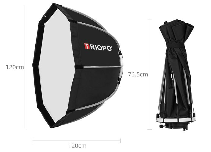 Softbox Parabolic Triopo 120cm ngàm Bowens (Grid)