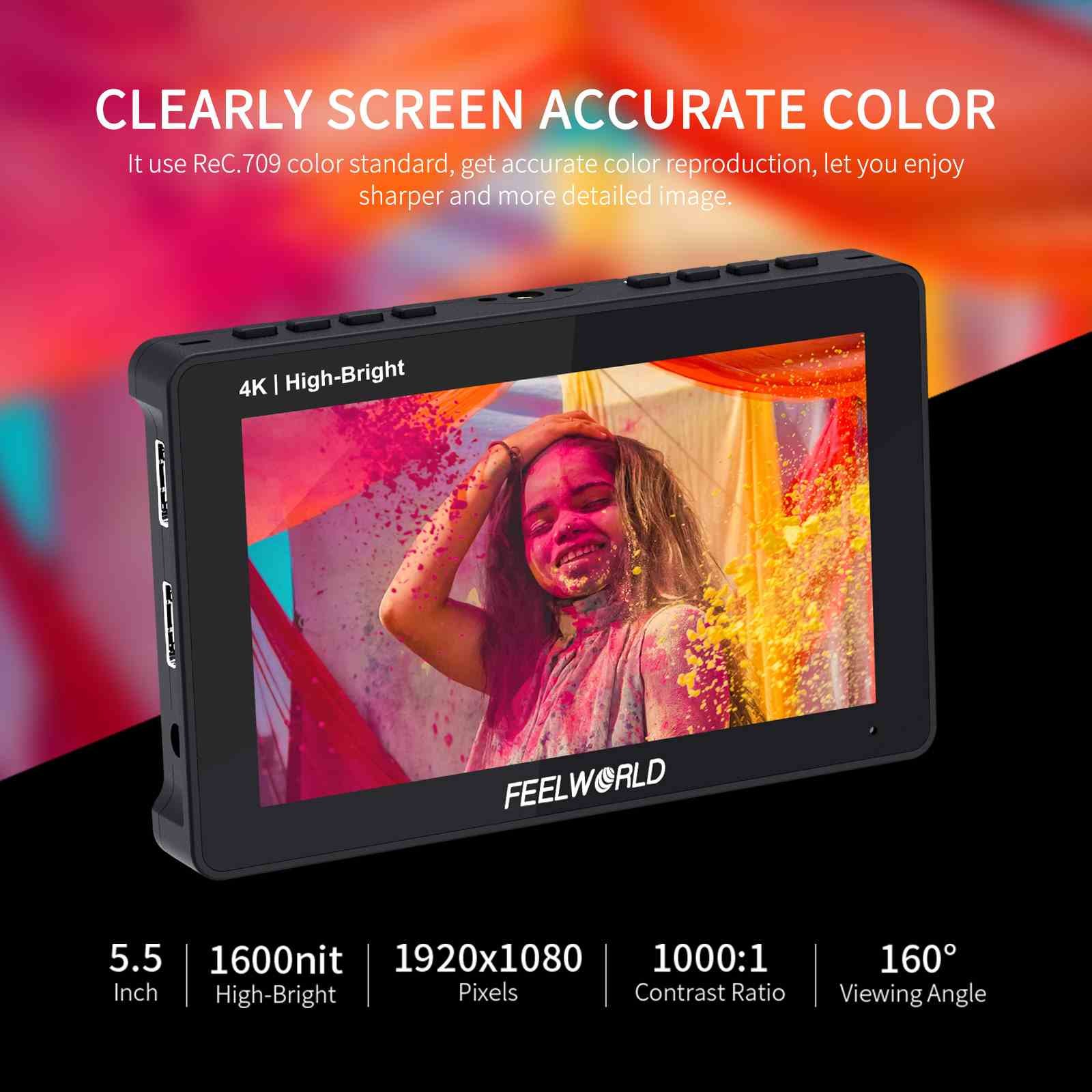 FeelWorld F5 Pro X 5.5 inch- Màn Hình Quay Phim FeelWorld High-Brightness HDMI Touchscreen Monitor