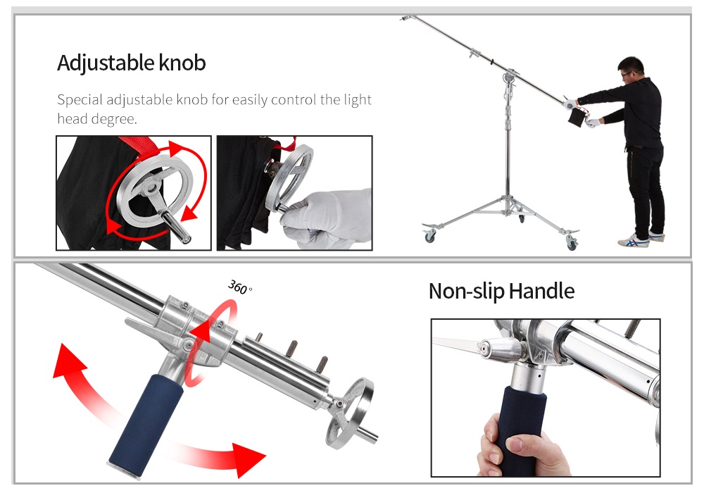 Chân đèn tay boom Jinbei BM-300 Boom Steel Light Stand