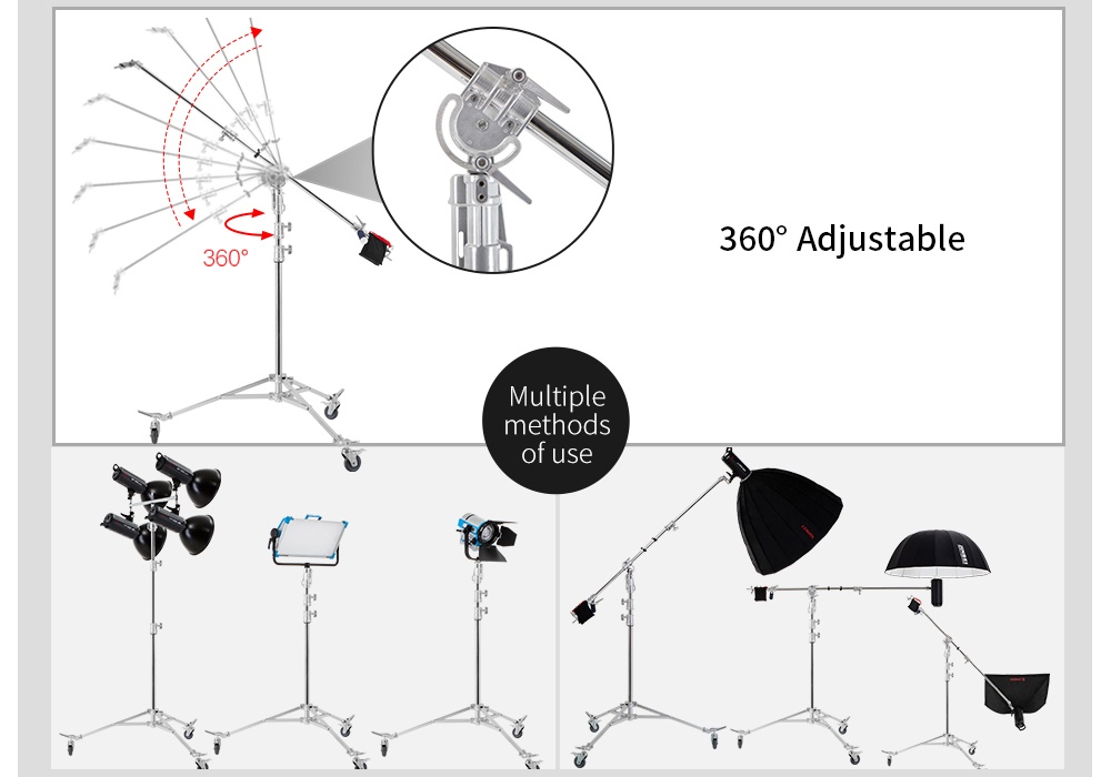 Chân đèn tay boom Jinbei BM-300 Boom Steel Light Stand