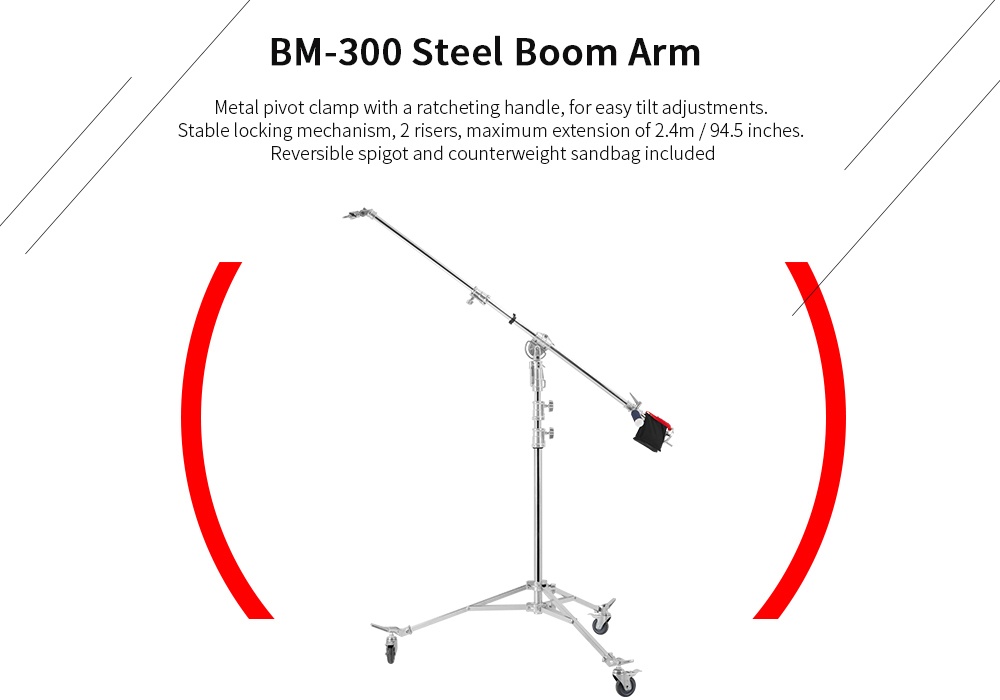 Chân đèn tay boom Jinbei BM-300 Boom Steel Light Stand