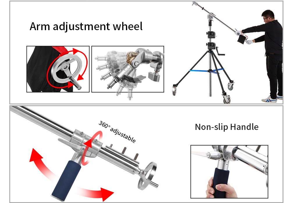 Chân Boom Jinbei BM-395 Hand Lifting Steel Studio Stand